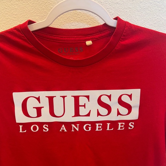 Guess Los Angeles Red Graphic Logo T-Shirt Short Sleeve Casual Streetwear Size S - Picture 3 of 4